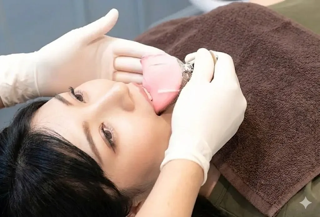 リップクリーム塗布